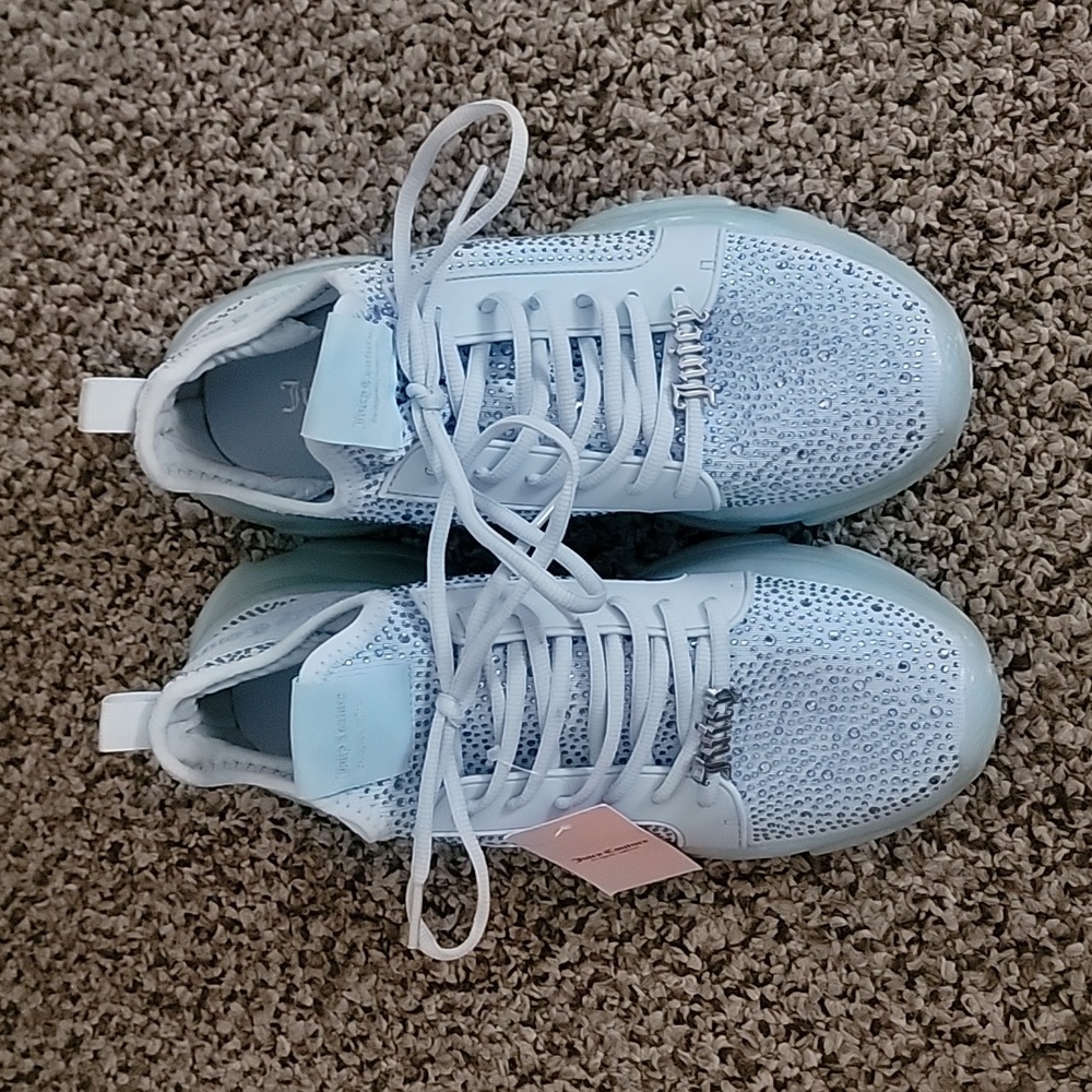JUICY COUTURE BLUE SNEAKERS BLING EVERY DAY SNEAKERS ADANNA SIZE 8 AND H…
